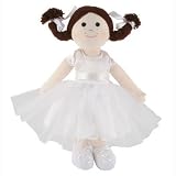 Fair Trade and Handmade Flower Girl Rag Doll Brown Hair