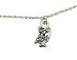 Lucky Feather "Enchantments" Tiny Owl Inspirational Necklace Matte Silver Finish