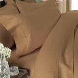 Herringbone Kinghts bridge 500 Tc 100% Egyptian Cotton Solid Sateen Bed Sheet Set Queen Taupe