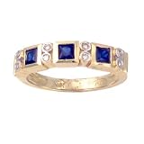 14K .60 CTW Sapphire & Diamond Band by Morris & David