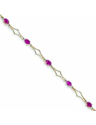 2.2 Carat 14K Gold Diamond and African Ruby Bracelet