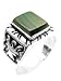Sterling Silver Mens Green Malachite Eagle Ring (Size 9,10,11,12,13,14)