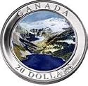 Rockies Canada Mountains 2003 Canadian Proof Silver $20. Rocky Mountains
