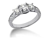 0.70CTW Diamond Three Stone Ring with Side Stones in Platinum 31KH9uO8eJL. SL160 0.70CTW Diamond Three Stone Ring with Side Stones in Platinum