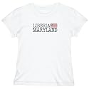 T-Shirt Woman White Elegant Flag " Maryland " Liberia City