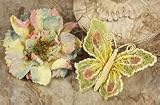 Prima - Bengali Blooms Collection - Butterfly and Flower Embellishments - Pastel, BRAND NEW
