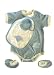 Carolina Panthers Baby Blue Creeper with Bib and Booties, Size= 18 Months