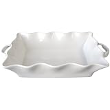 BIA Cordon Bleu Wavy Collection 3-Quart Rectangular Baker with Handles, White by BIA Cordon Bleu