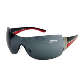 AUTHENTIC PRADA SUNGLASSES SPR 54G BLACK RED 5AV-1A1 SPR54G