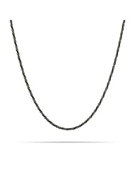 Sparkling Diamond Cut Black Rhodium and Silver Twist Chain