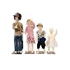 Child Body Form 5 yrs. old white jersey form cover,with head, flexible arms, fingers & legs, metal base