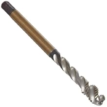 Dormer EX006H Powdered Metal Steel Spiral Flute Threading Tap, Gold Oxide Finish, Round with Square End Shank, Modified Bottoming Chamfer