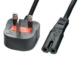 Electronics : UK 3 Pin Mains Power Lead (Fig. 8), Black, 2m