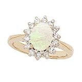 Morning Glory Oval Opal & Diamond Ring