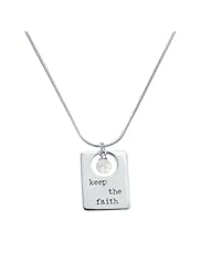 Alexas Angels 3 Word "Keep the Faith" Pearl Necklace