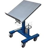 Tilting Function Table 300 Lb. Cap. 24 X 24, Blue, Mechanical Crank