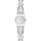 Swatch Women's FIRST ROMANCE LK280G Silver Stainless-Steel Swiss Quartz Watch with Silver Dial