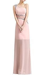 Sheer Chiffon One Shoulder Sleeveless Fall Evening Dress/Bridesmaid Dress/Tunic 