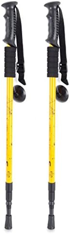UBOYS LIVING Non-slip Anti Shock Aluminum Alloy Adjustable Hiking Walking Trekking Poles-1 Pair, Yellow