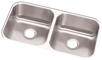 Elkay DXUH3118 Dayton 31-3/4-Inch by 18-1/4-Inch Stainless Steel Double Bowl Undermount Kitchen Sink, Satin Finish
