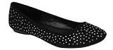 Capelli New York Faux Suede Flat With All Over Rhinestone Detail
