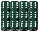 Chessex Dice: Polyhedral 7-Die Opaque Dice Set - Green with White