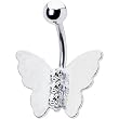 Crystal Clear Gem Butterfly Belly Ring