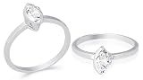 Marquise Cut White Cz Ring Sterling Silver Size 9