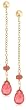 14k Yellow Gold Pink Tourmaline Briolette Drop Earrings
