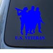 US VETERAN - Military - Vinyl Car Decal Sticker #1322 | Vinyl Color: Blue