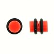 No Piercing Required - High Quality Orange Acrylic Fake Plugs - Imitation 4G with Rubber Bands - Very Strong Magnets - Sold as a Pair
