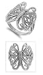 Sterling Silver Ring - Butterfly - Band Width: 3mm - Face Height: 26mm - Size: 5-10