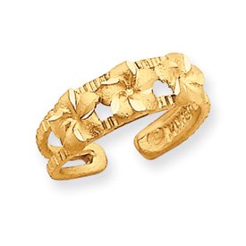 14k Plumeria Toe Ring by JewelryWeb