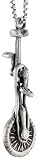 Sterling Silver Unicycle Pendant, 1 3/16 in. (30mm) tall