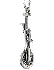 Sterling Silver Unicycle Pendant, 1 1/4 inch tall