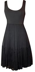 Petite Sleeveless Chiffon/Cotton/Elastane/Jersey/Silk/Knit Tiered Crinkled Scoop Neck Little Black Dress 
