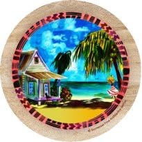 Set of Four Banana Beach Thirstystone Drink Coasters - Style TSMQ1 by Thirstycoasters