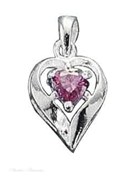 Sterling Silver 18" .8mm Wide Box Chain Necklace With Mothers Womens February Birthstone Heart Pendant