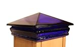 read full review Woodway Products 870.3207 6-by-6-Inch Glass Pyramid Post Cap, Blue