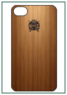 Sacramento Kings NBA Team Logo Wood Floor Pattern iPhone 4 iPhone4 Black Designer Hard Case Cover