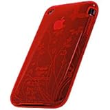 Cellet Red Flower Design Jelly 2 Case For Apple iPhone 3G & 3G S