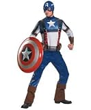 Disguise Costumes Unisex - Adult Deluxe Captain America Movie, Red/White/Blue, X-Large (42-46)