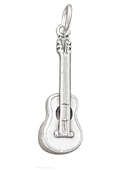 Sterling Silver 3D Musical Instrument Classic Guitar Charm