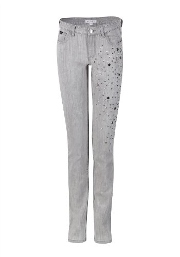 APART Damen Jeanshose/ Lang  5-Pocket-Jeans Denim in Used-Optik, Gr. 38, Grau (grau) Preisvergleich