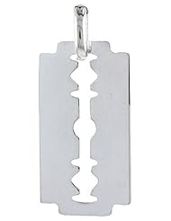 Sterling Silver Razor Blade Charm Made in Italy, 1 1/2 inch