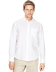 Blue Harbour Pure Linen Button Fastening Plain Shirt