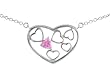 Sterling Silver Hearts Inside Hearts Necklace with Chain