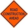 ROAD CONSTRUCTION AHEAD caution highway sign