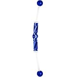 Blue Anodized Titanium Bioplast Industrial Barbell