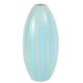 EXP Handmade Terracotta Sky Blue Vase with Beige Stripes
